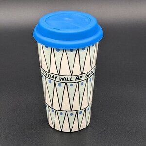 Anthropologie Molly Hatch Sweet Salutations Ceramic Double Wall Travel Mug